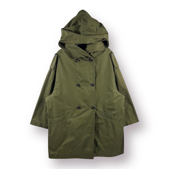 Journal Standard, Vintage Japan Journal Standard hoodie Double Breasted long Jacket in olive Green Colors