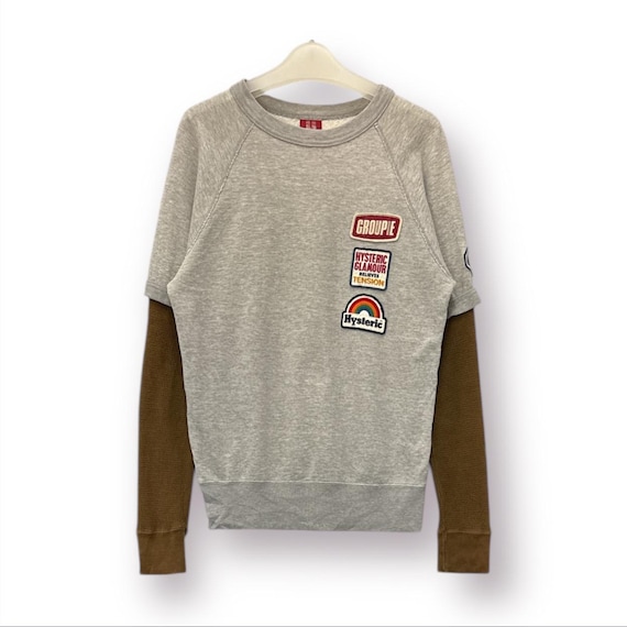 Hysteric Glamour, Vintage Hysteric Glamour Patches Round Neck Sweatshirt
