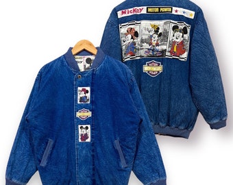 Vintage 80s DISNEY MICKEY MOUSE motor power reversible bomber jacket