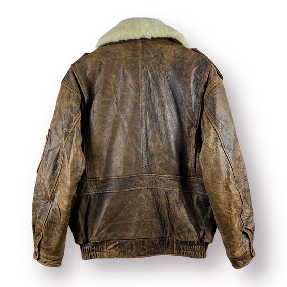 Lold Anthony☆牛革☆ leather ‘bomber jacket Vintage Type A2 Lold Anthony Flyer Leather Sherpa Collar