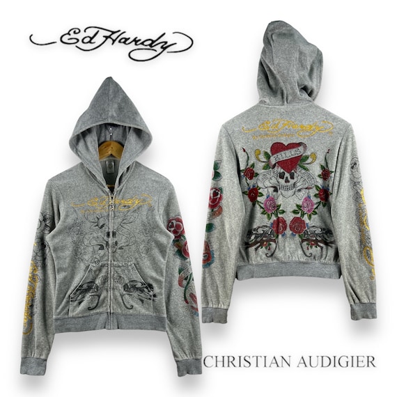 Ed Hardy Christian Audigie パーカー ストーン Ed Hardy 【25%OFF】 エドハーディー レディース ラインストーン