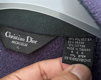 Vintage 90's Christian Dior Monsieur Full Zip Three Tone Colors
