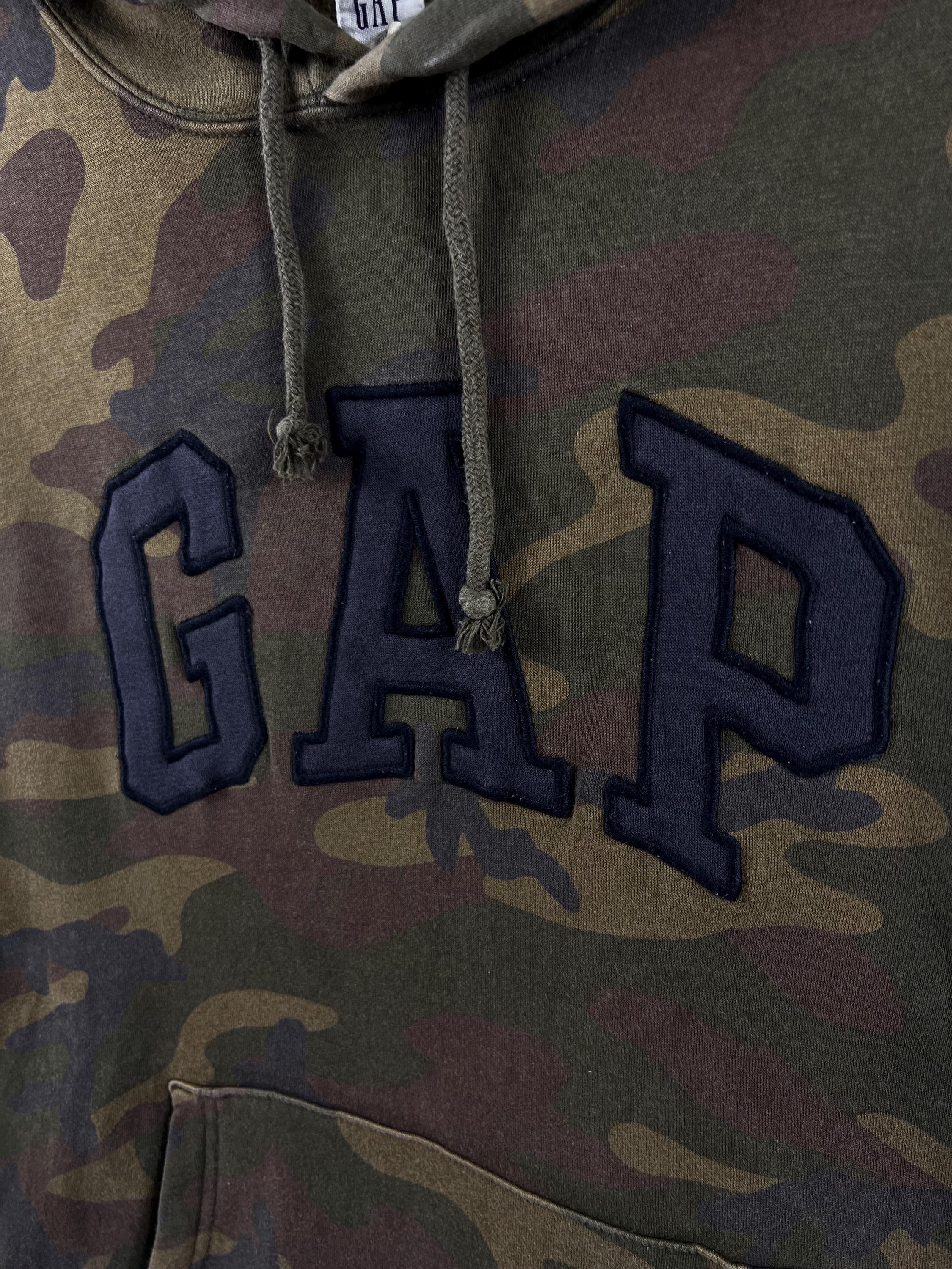 Vintage Y2K GAP Iconic Logo Camouflag Streetwear Hoodie Sweatshirt 