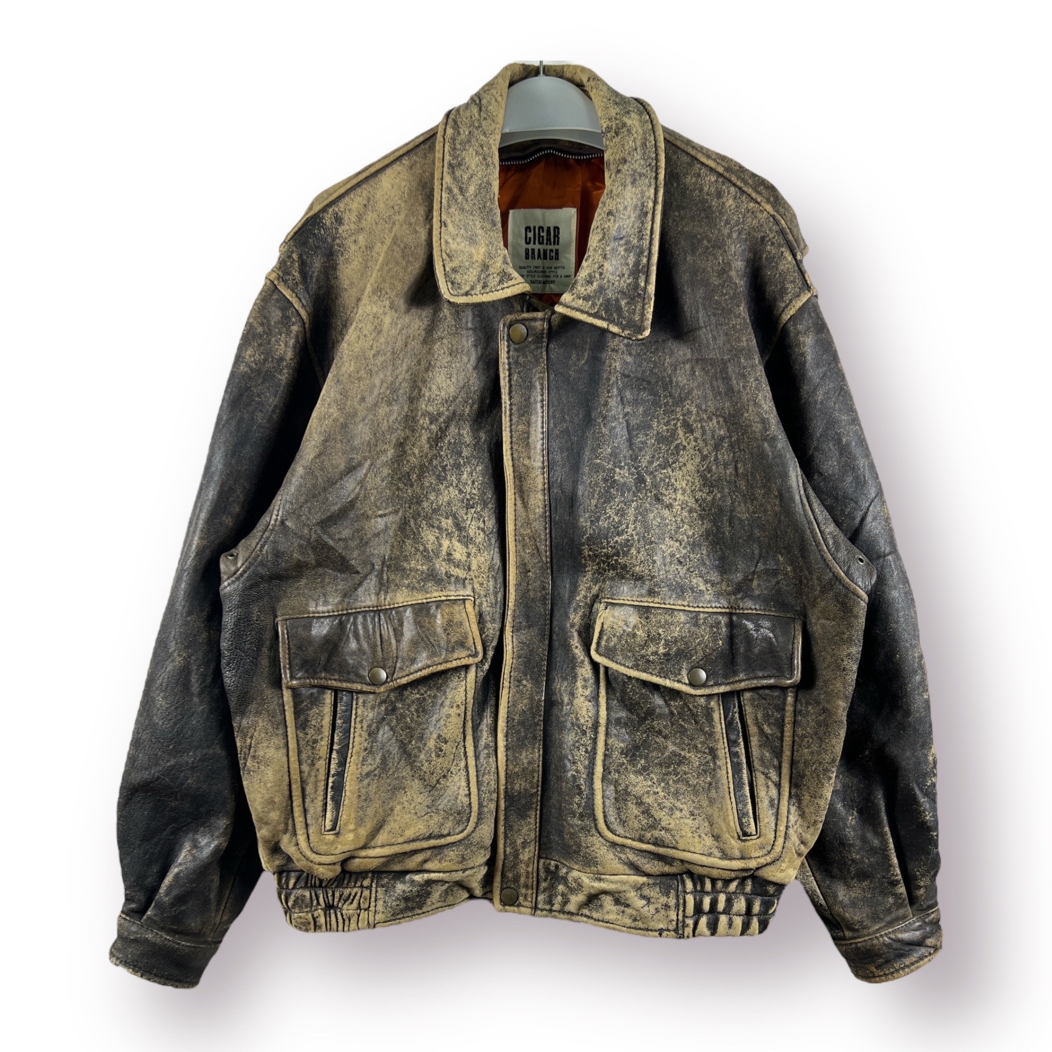 無料配達 Vintage Type A2 Cigar Branch Distressed Flyer Leather Jacket ジャケット・アウター