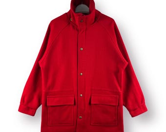 Vintage jaren 90 Woolrich outdoor wollen BARN-jachtjas dames - M