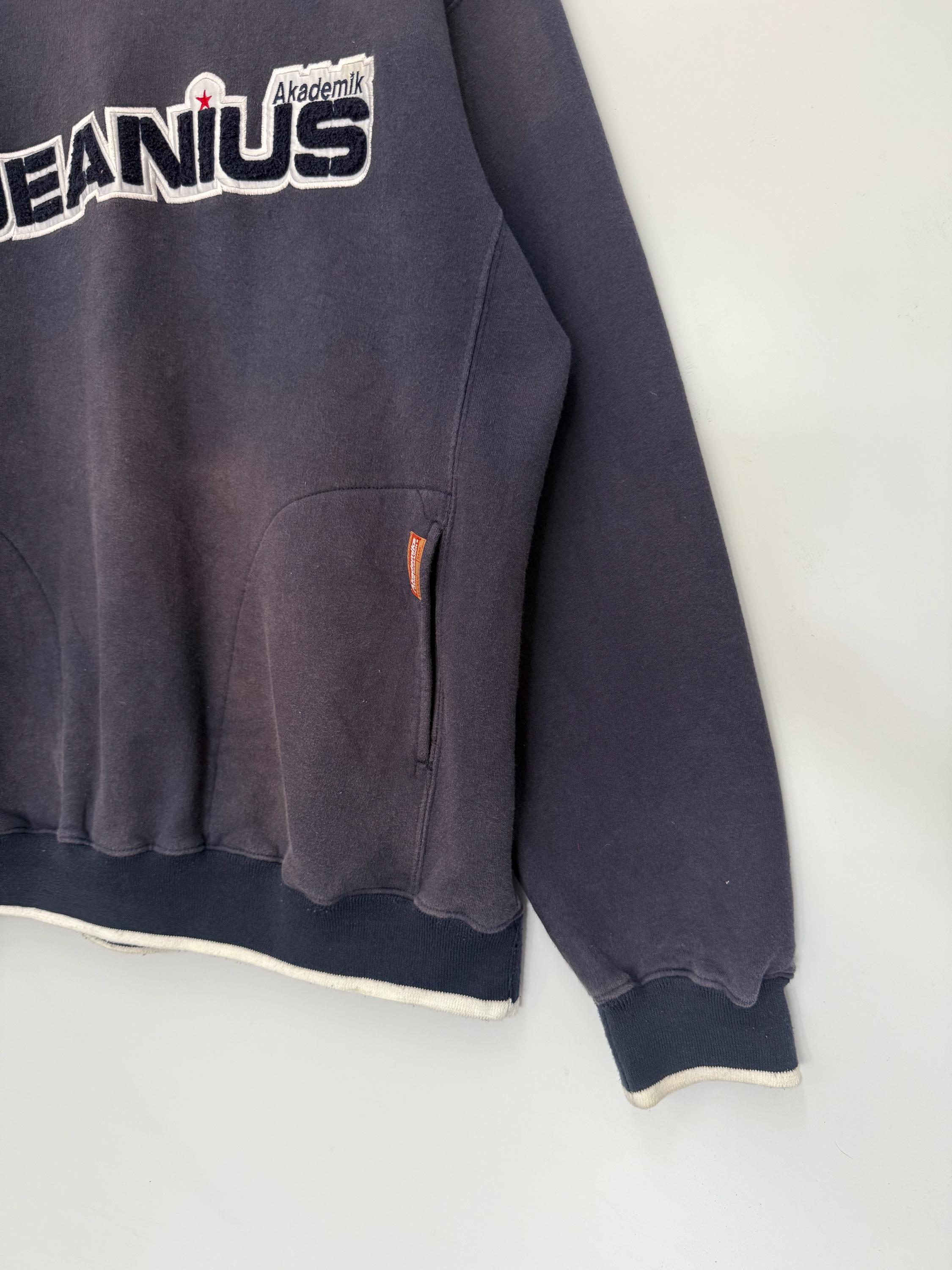 Vintage Japan Streetwear Akademiks Jeanius Distressed Faded Sweat