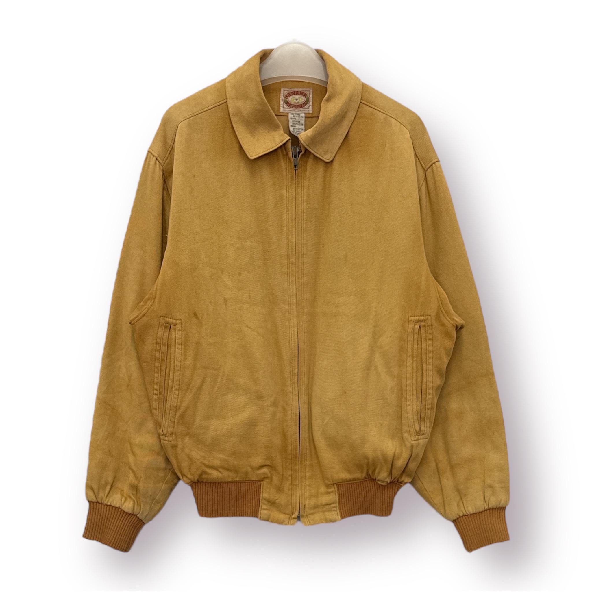 Vintage 90's Denim Banana Republic Distressed Bomber Jacket S Size