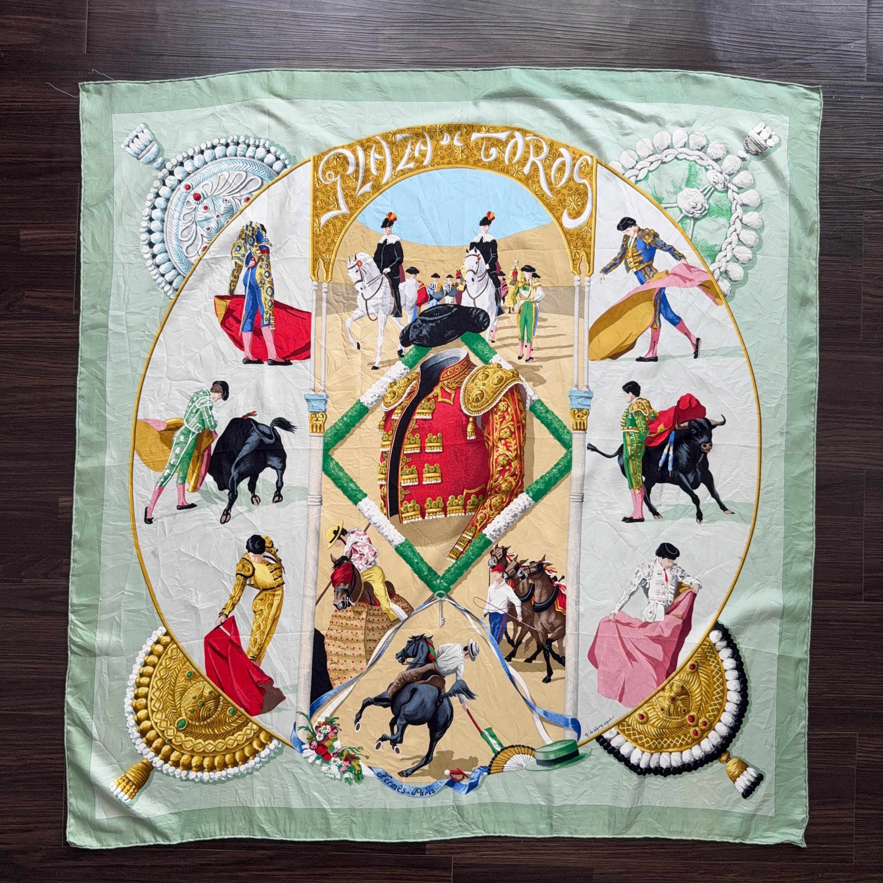 HERMES プリーツスカーフ 『PLAZA DE TOROS』 闘牛場 HERMES プリーツスカーフ 『PLAZA DE TOROS』 闘牛場 レディース