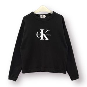 Vintage 90er Jahre Calvin Klein Jeans Kurzes Sweatshirt - M
