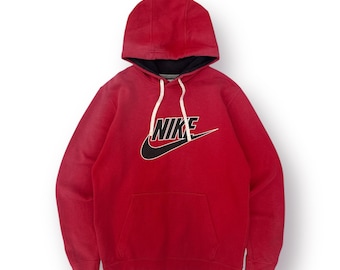 Felpa con cappuccio vintage Y2K Nike Big Logo Sunfaded in Red - L