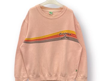 Vintage 90's Hang Ten Raibow Snowboarding Roundneck Streetwear sweatshirt - L