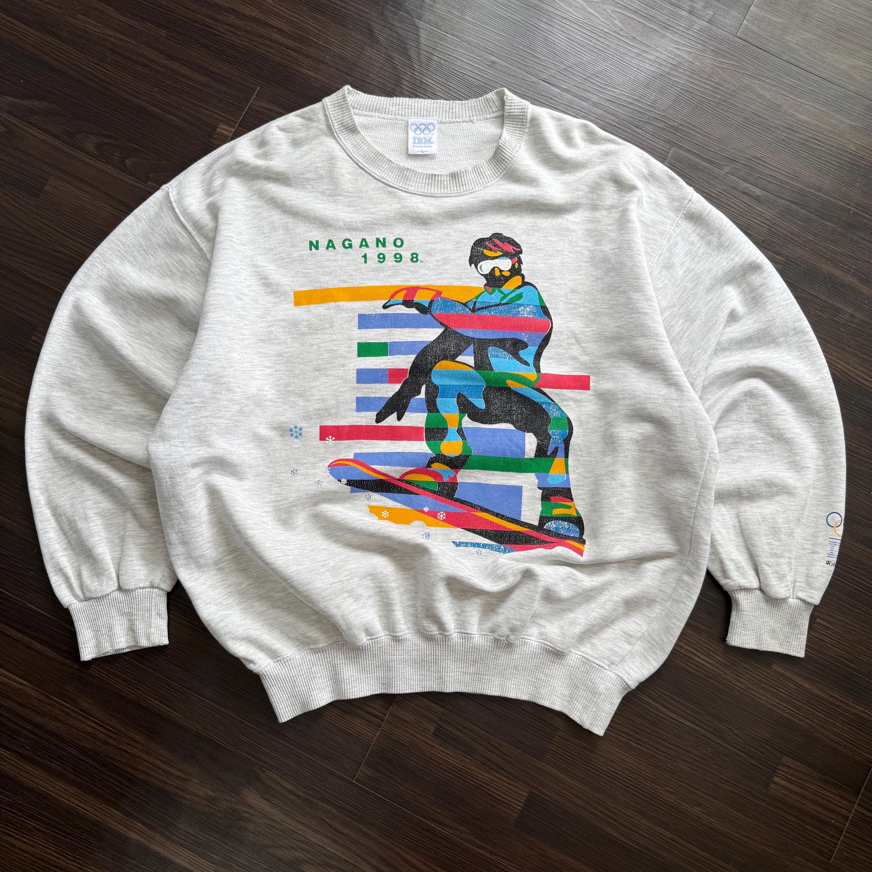 Vintage Olympic 1998 Nagano Winter Japan IBM Snow Roundneck