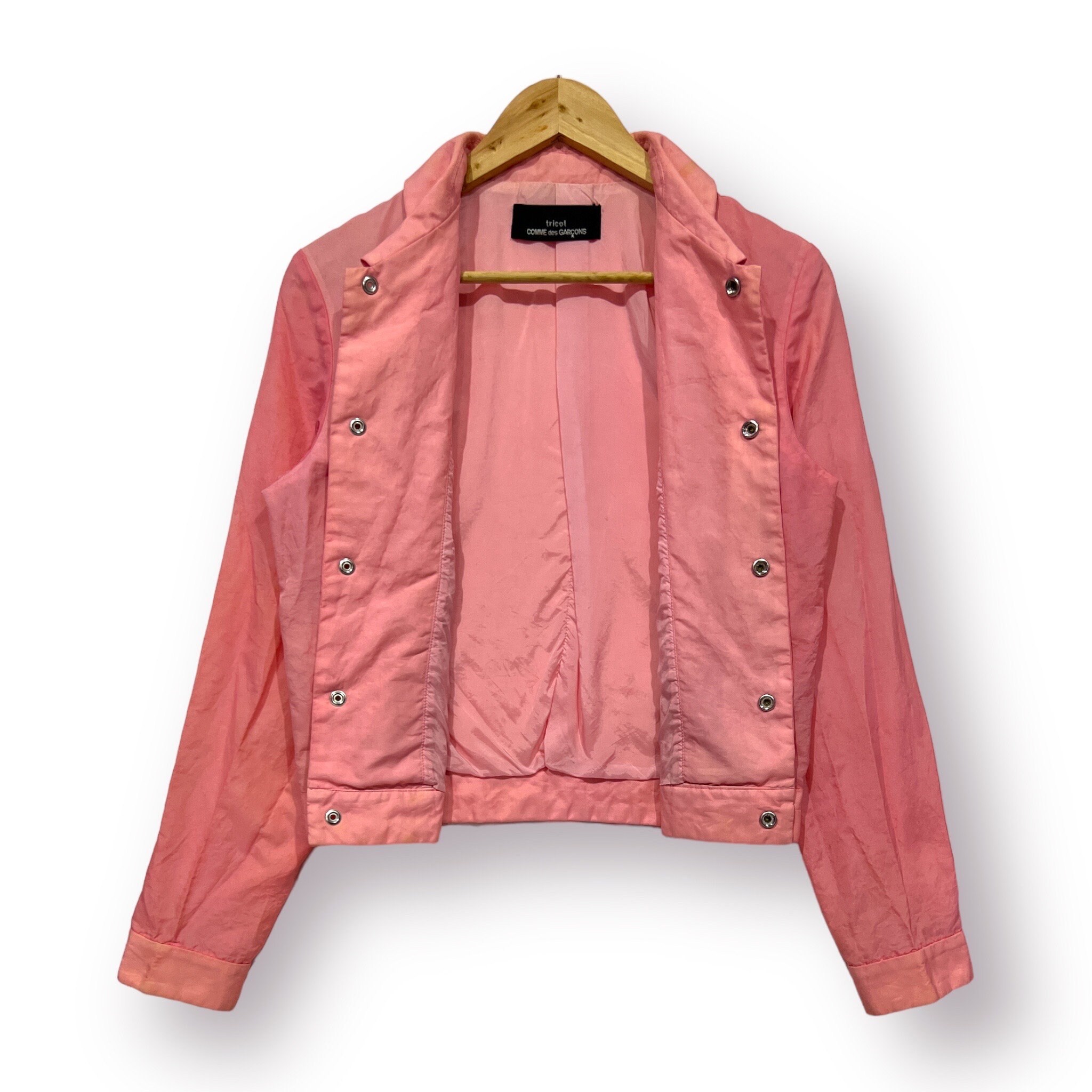 Vintage A/W95 Tricot Comme Des Garcons Croped Nylon Jacket Peach