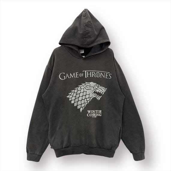 Vintage Game Of Thrones in Faded Black Streetwear Hoodie sweatshirt