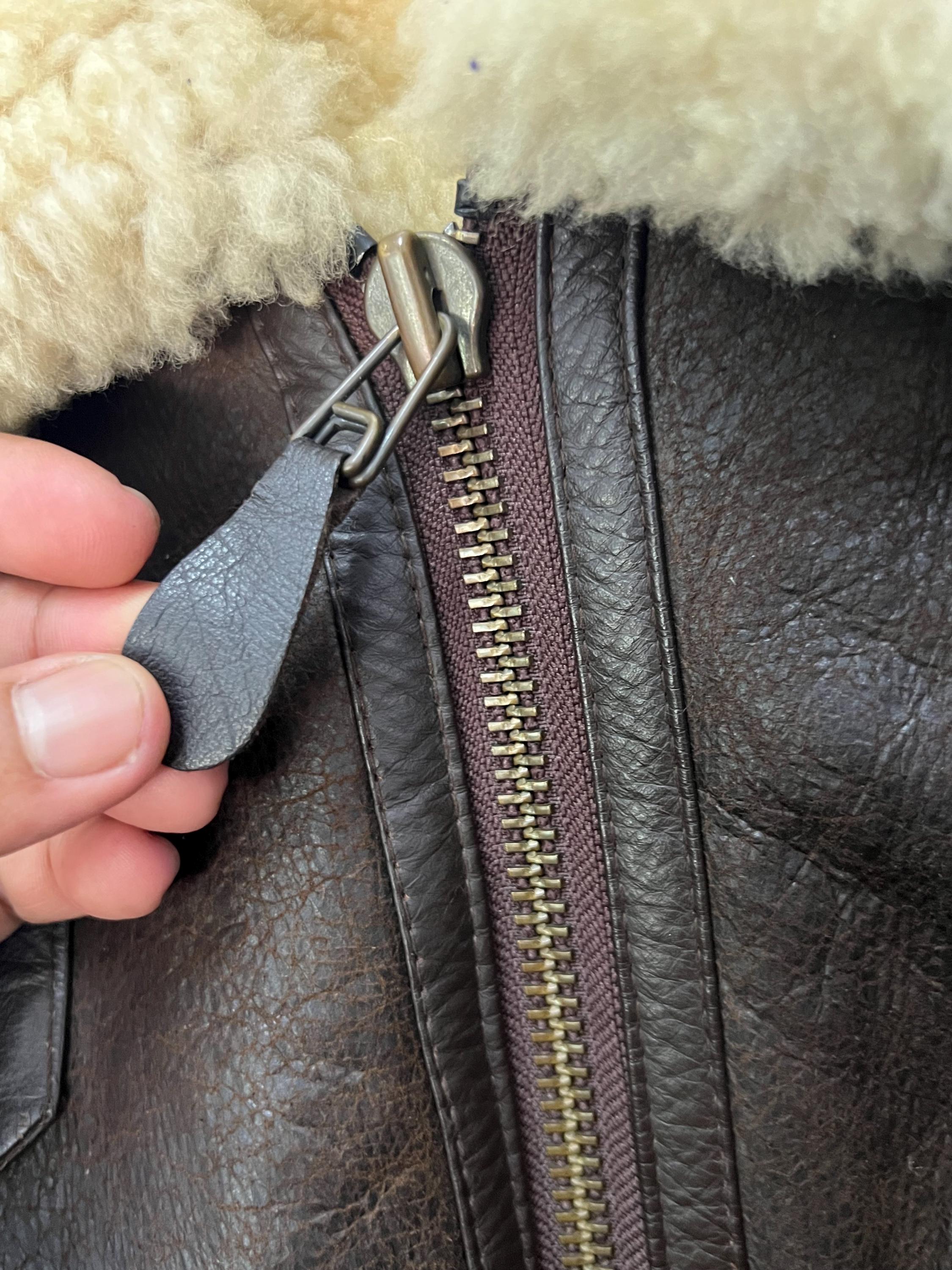 Vintage PŌTTAR B3 Made in Korea Heavy Leather Sheepskin Flyer