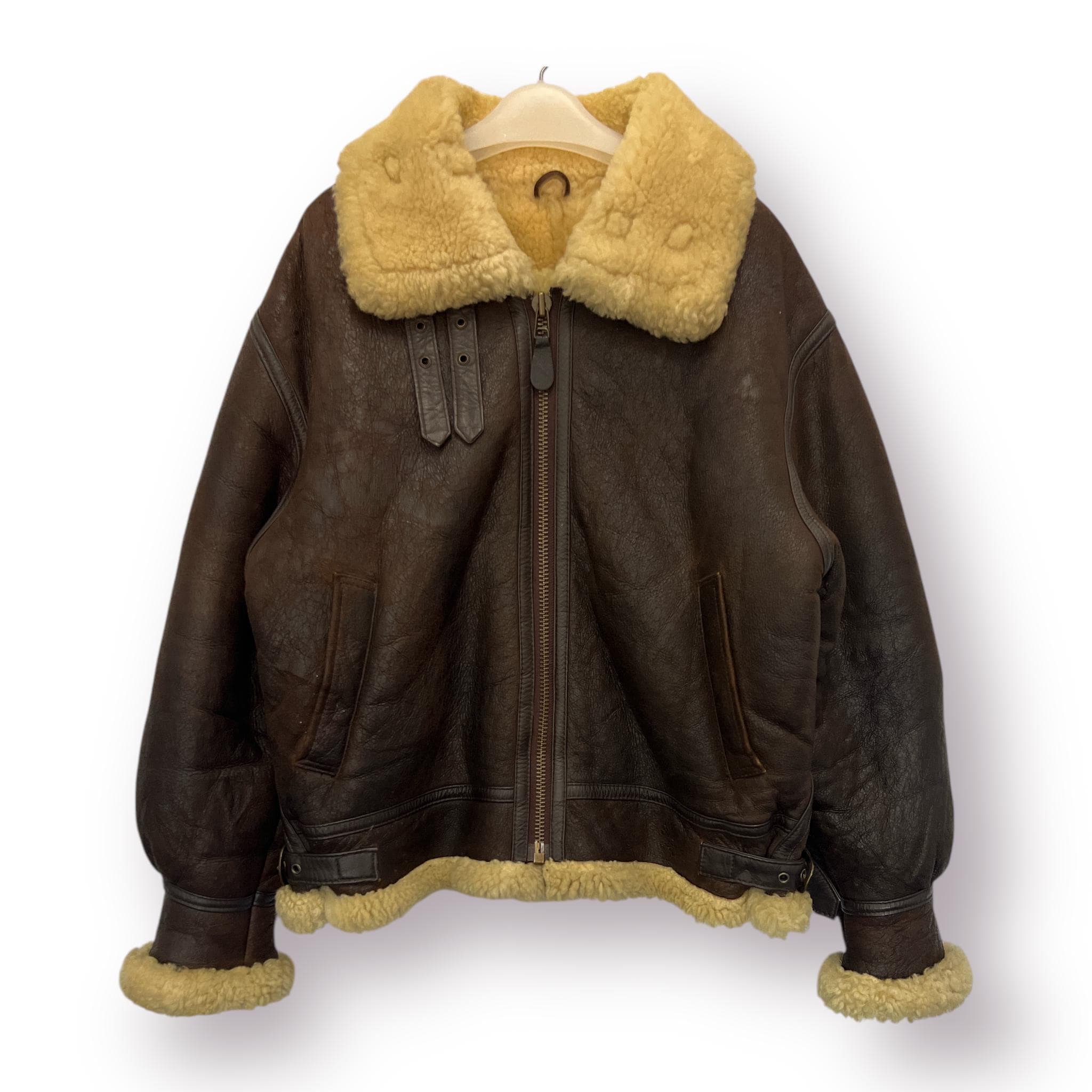 Vintage PŌTTAR B3 Made in Korea Heavy Leather Sheepskin Flyer