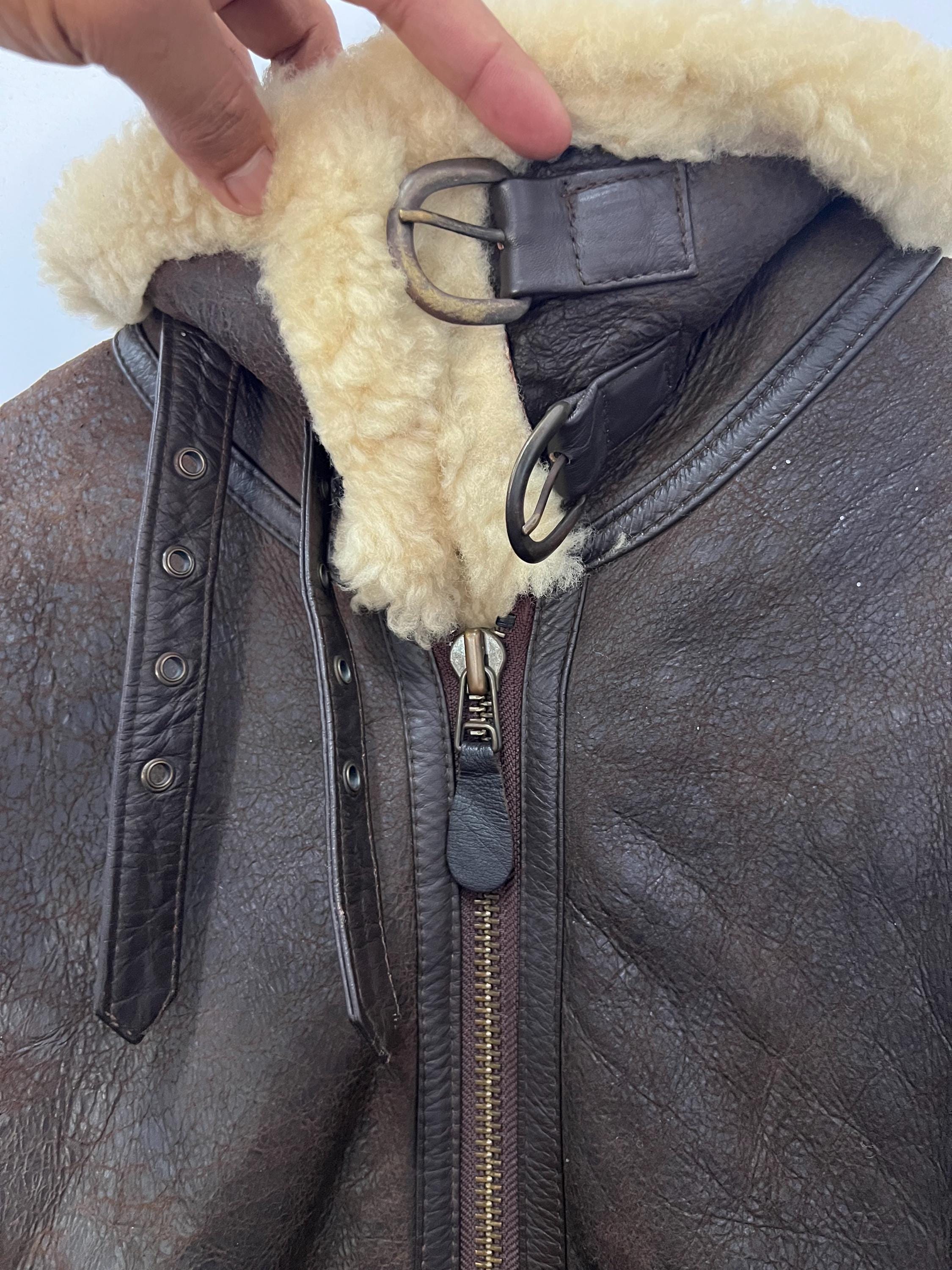 Vintage PŌTTAR B3 Made in Korea Heavy Leather Sheepskin Flyer