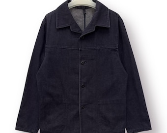 Vintage JunMen Japan French Workwear Men's Indigo Chore Jacket - M