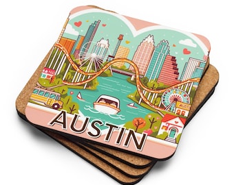 Austin Texas Coaster, Austin Housewarming Gift, Austin TX Decor, Austin Texas Gift, Texas Souvenir, Cute Coaster, Bachelorette Austin Gift