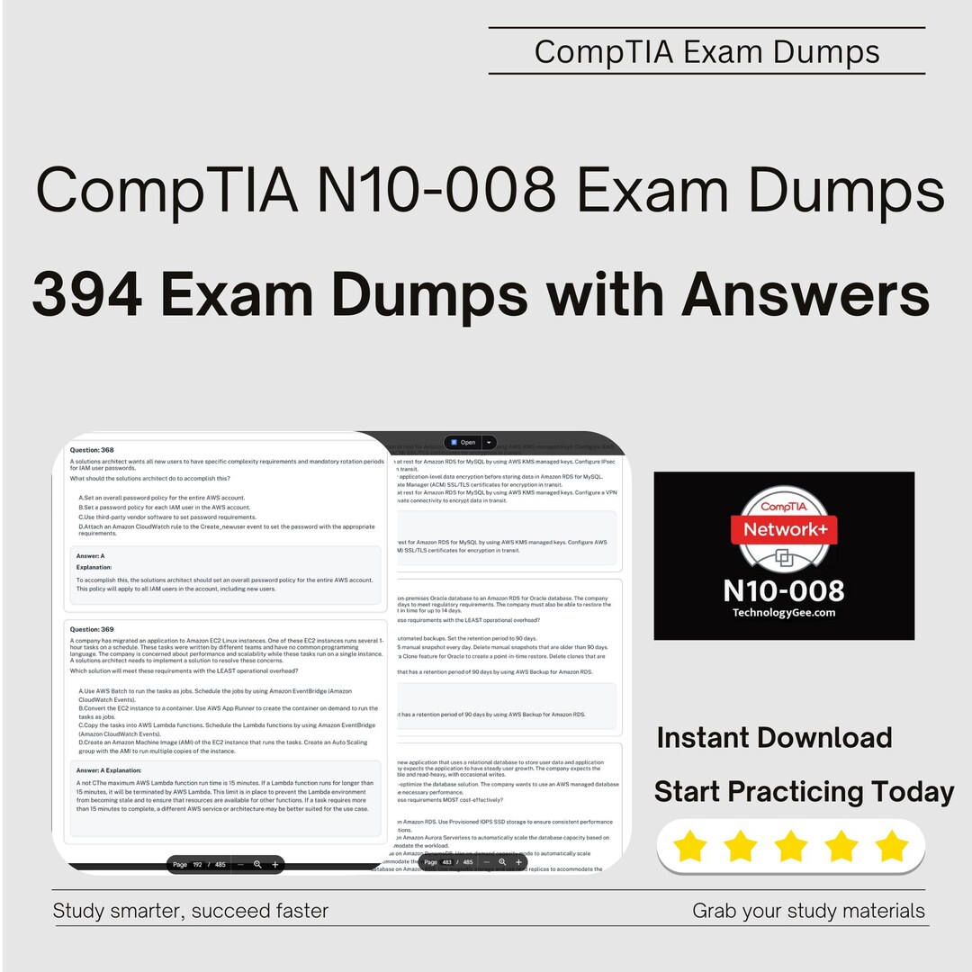 Comptia Network+ Exam Dumps | 394 Questions With Answers | Instant ...