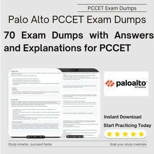 Palo Alto PCCET zertifizierte Cybersicherheit Einstiegs-Technologie | 70 Fragen, Antworten, Erklärungen | 100% richtige Antworten | Sofort Download