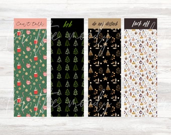 Christmas Holiday Bookmarks Digital Printable Bookmarks Digital Bookmark Instant Download