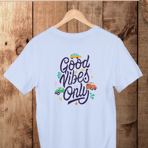 Good Vibes Cruiser: Cute Car Graphic Unisex T-Shirt - Ideal Gift for Her, Him, Mom, and All Car Lovers"
