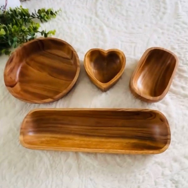 Wood Bowl Box Variety | BOHO | 3 sample candle vessels | Seasonal Wood Bowls | DIY Candle Making | Seasonal gifts | dough bowl