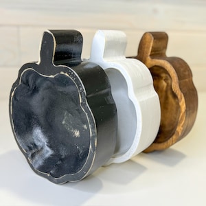 Pumpkin Wood Dough Bowl Candle Ready | Farmhouse Decor | Fall Home Decor 8”x8”x2.25”