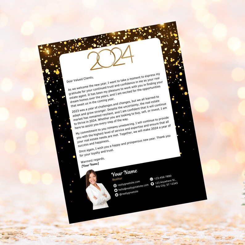 10 in 1 Real Estate Holiday Letter, Realtor Holiday Farming Letter, New