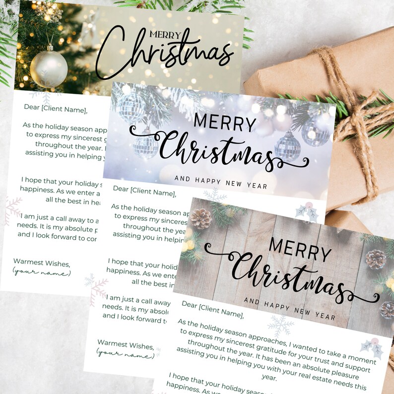 Real Estate Holiday Letter, Realtor Holiday Farming Letter, Real Estate