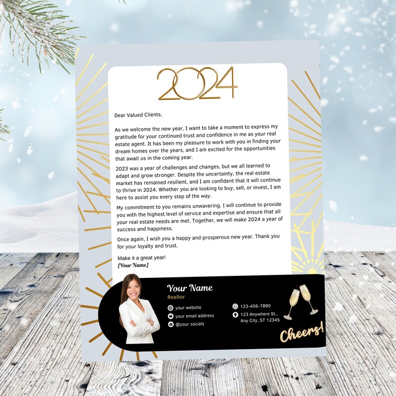 10 in 1 Real Estate Holiday Letter, Realtor Holiday Farming Letter, New