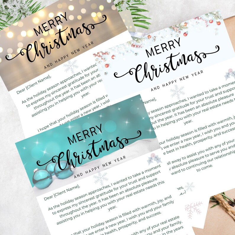 Real Estate Holiday Letter, Realtor Holiday Farming Letter, Real Estate