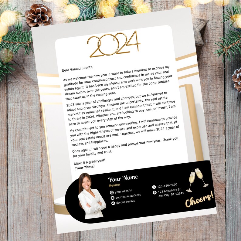 10 in 1 Real Estate Holiday Letter, Realtor Holiday Farming Letter, New