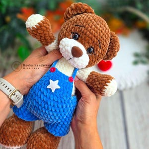 Crochet Teddy Bear NOR Amigurumi Pattern: Plushie Toy with Overalls (PDF Pattern)