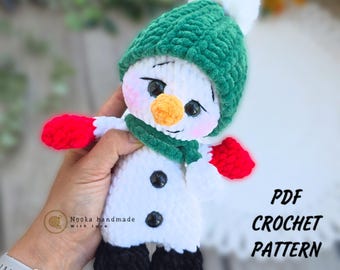 Baby Alby (Whity) Snowman / Crochet snowman Pattern/ Amigurumi  (PDF Download) / Small toy /low sew/picket toy
