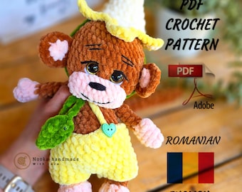 Schema per realizzare all'uncinetto una scimmietta di peluche Aby / Simpatico amigurumi a forma di scimmietta / PDF a basso costo di cucitura / Giocattolo in filato di velluto / La scimmietta più carina che tu abbia mai realizzato all'uncinetto