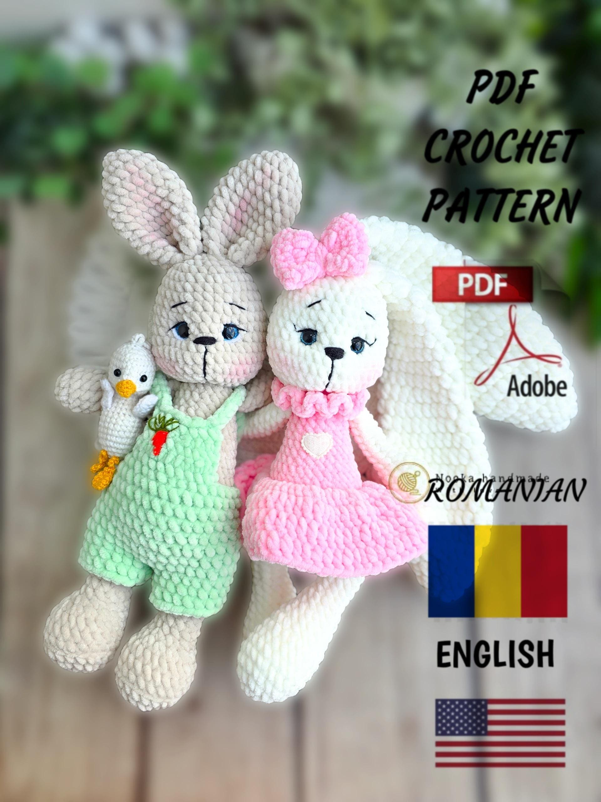 Crochet Bunny Pattern: Dor & Dora Amigurumi - 3-in-1 Low Sew Toy