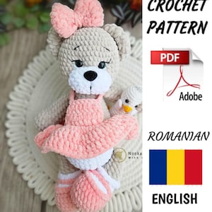 NORA  teddy bear -  Bear amigurumi/Crochet Bear with dress/ Easy crochet pattern/Crochet Tutorial /Plushie toy