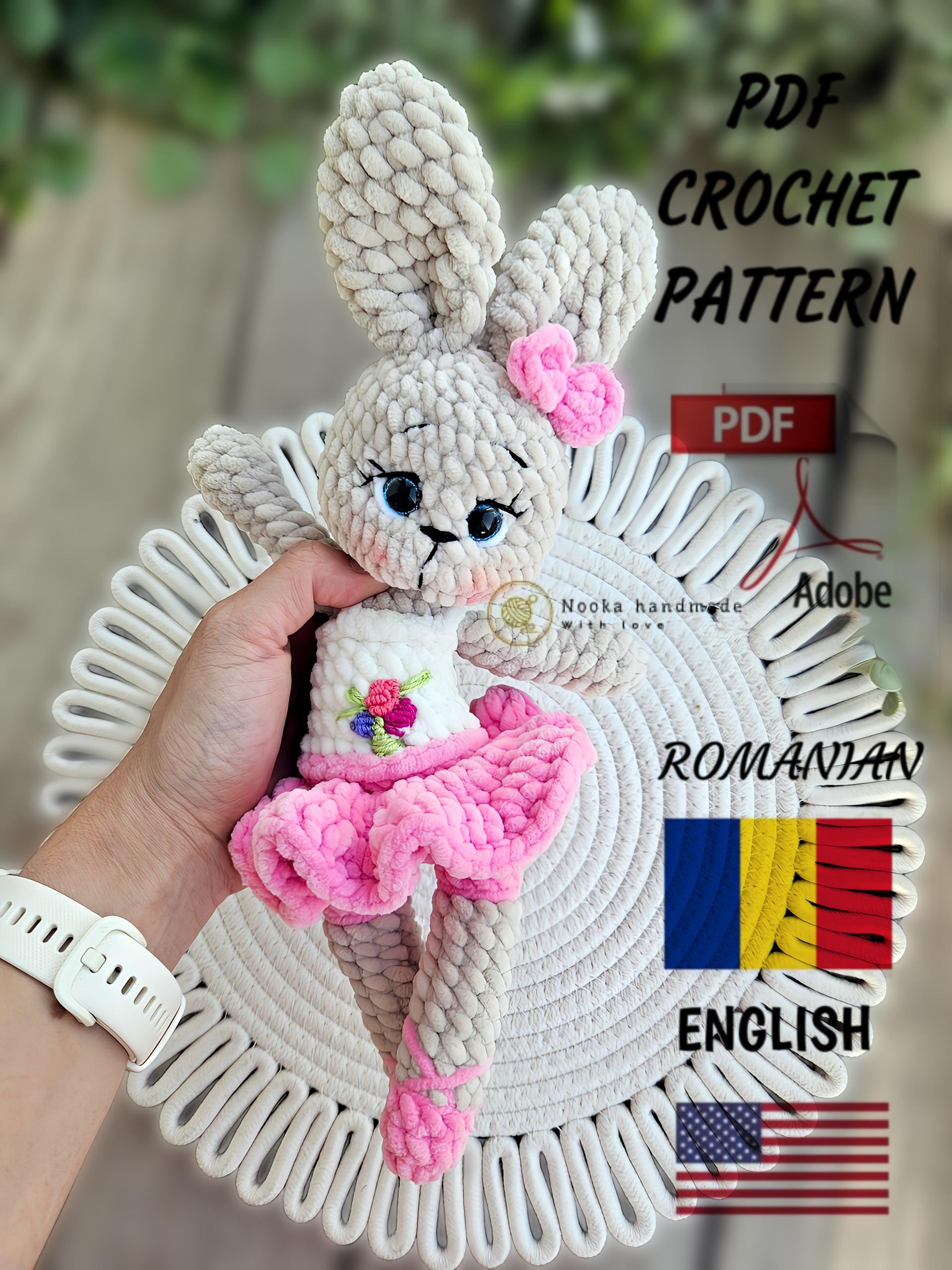 ドーラ・バレリーナ・バニーのかぎ針編みパターン：あみぐるみうさぎ