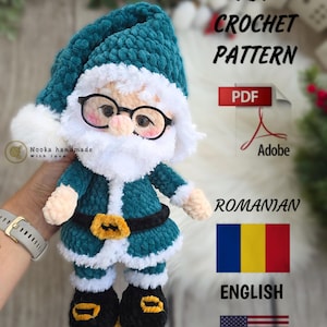 JULTOMTOMTEN / Virkat jultomtemönster / Amigurumi (PDF-nedladdning) / enkel sömnad / virkad julleksak