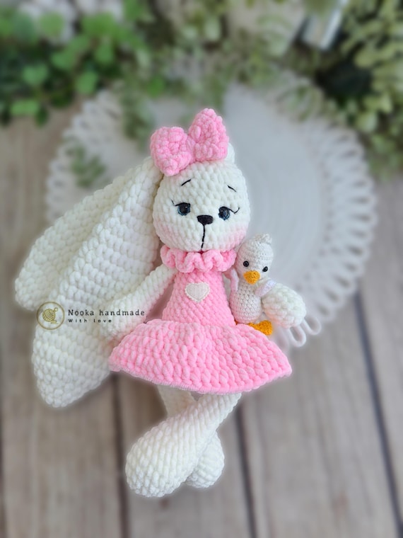 Crochet Bunny Pattern: Dor & Dora Amigurumi - 3-in-1 Low Sew Toy