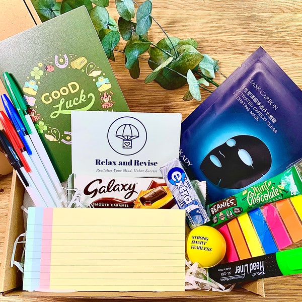 Exam Stress Gift Box, Good Luck With Exams Gift, Good Luck Spa Gift Box, Exams Self-Care Gift, Revision Self-Care Gift.