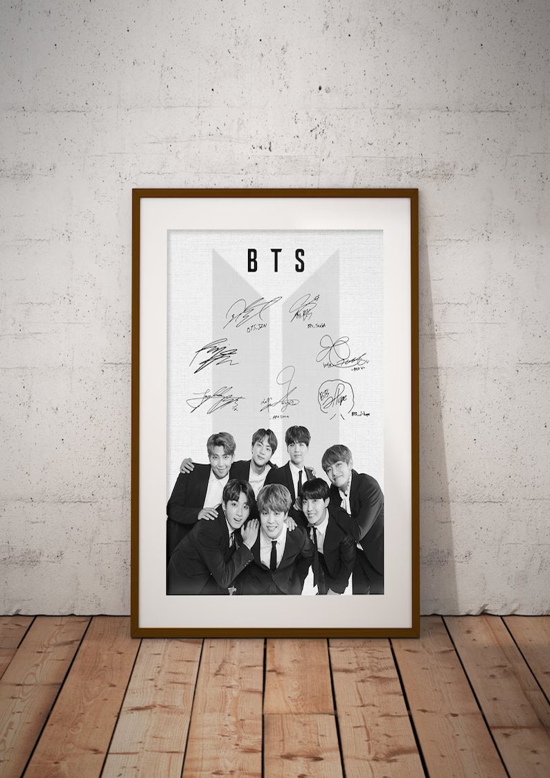 BTS 直筆サイン　ポスター Poster B T S - Signature/autograph Fan Made Picture Poster