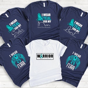 I Wear Teal for My Mom Shirt, Cervical Cancer Support Shirt, Cervical Cancer Month, Cervical Cancer Shirt, Teal and White Ribbon T-shirt