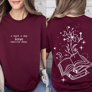 A Book A Day Keeps Reality Away T-Shirt, Book Shirt, Library Shirt, Bookworm Shirt, Reading Shirt, Book Nerd Shirt, Gift For Book Lover
