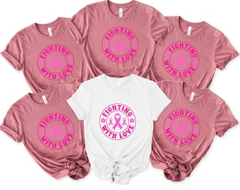 Custom Breast Cancer Support Squad Shirt, Her fight is our fight shirt, Breast Cancer Shirt, Cancer Support team Shirt, Family Breast Cancer