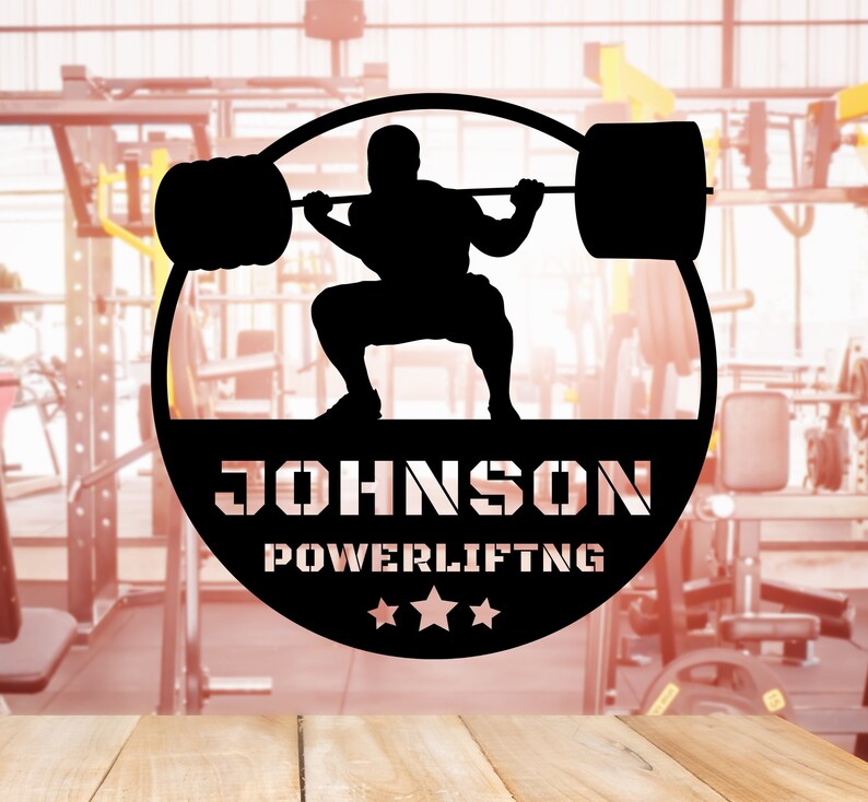 Custom Gym Sign Metal Powerlifting Sign Personalized Gym Lover Gifts