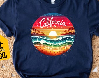 Vintage California Sunset Beach Shirt: West Coast Surf Tee