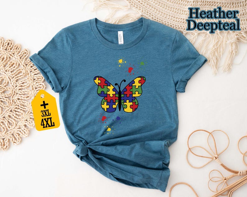 Butterfly Puzzle Piece Autism Awareness Shirt: Support Autism Month - Etsy